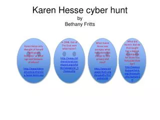 Karen Hesse cyber hunt by Bethany Fritts