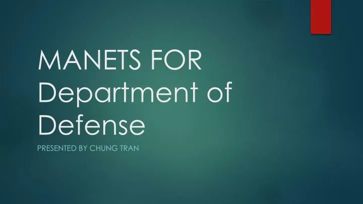 manets for department of defense