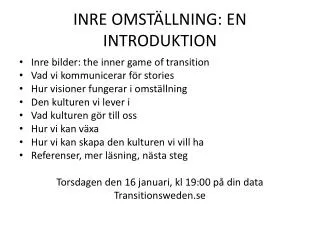 inre omst llning en introduktion