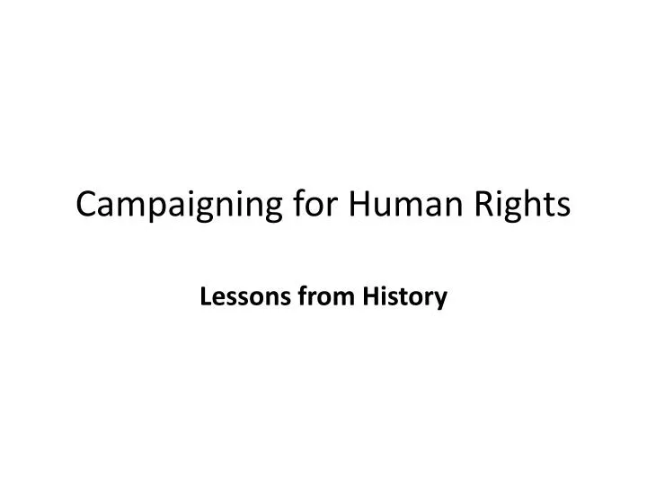 campaigning for human rights