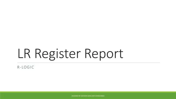 lr register report