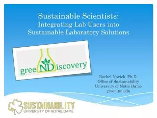 Sustainable Scientists: Integrating Lab Users into Sustainable Laboratory Solutions