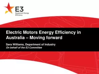 E3 Program and Electric Motors