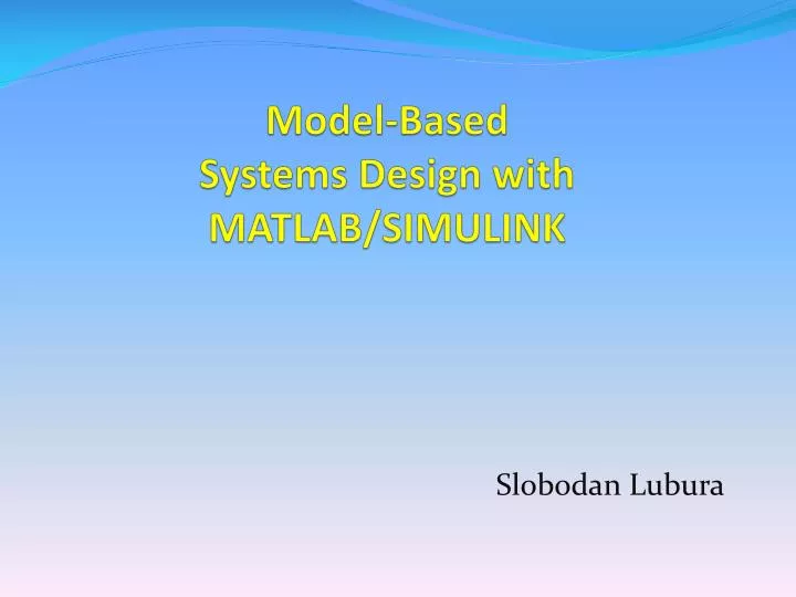 model based systems design with matlab simulink
