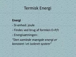 termisk energi