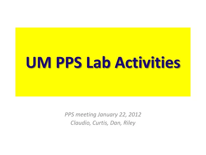 um pps lab activities