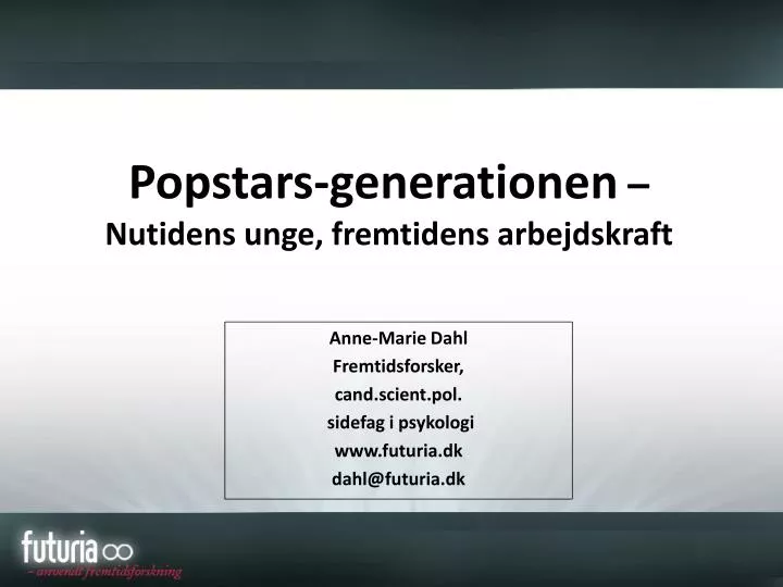 popstars generationen nutidens unge fremtidens arbejdskraft