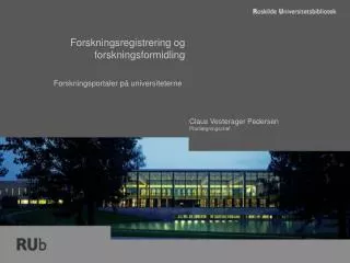 forskningsregistrering og forskningsformidling