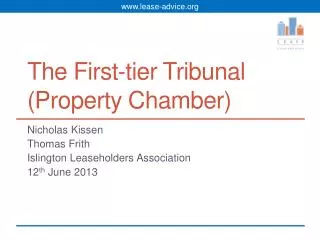 The First-tier Tribunal (Property Chamber)