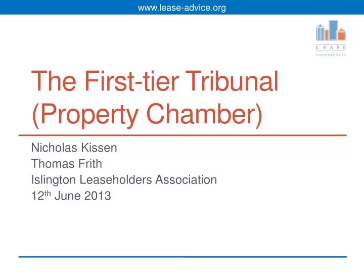 the first tier tribunal property chamber
