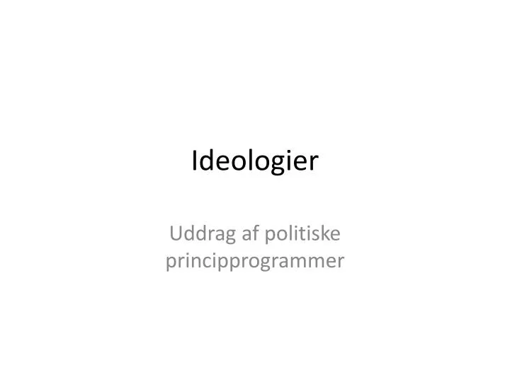 ideologier