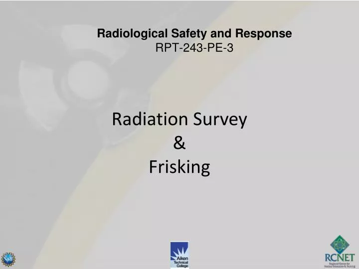 radiation survey frisking