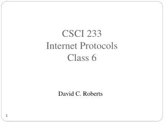 CSCI 233 Internet Protocols Class 6
