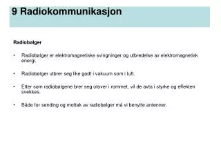9 radiokommunikasjon