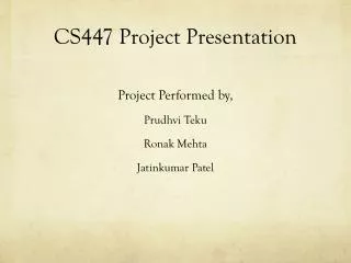 CS447 Project Presentation