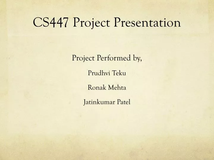 cs447 project presentation