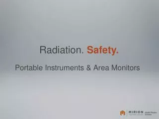 Portable Instruments &amp; Area Monitors