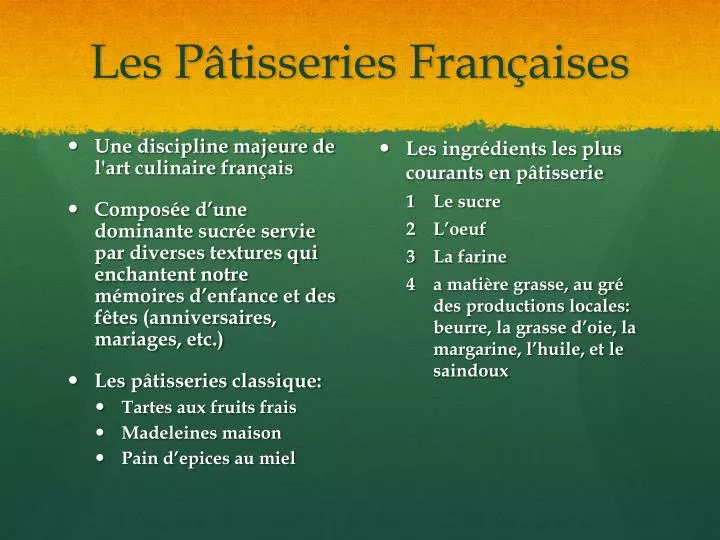 les p tisseries fran aises