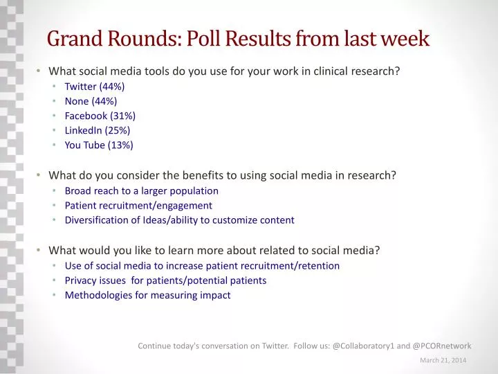 grand rounds poll results from last week