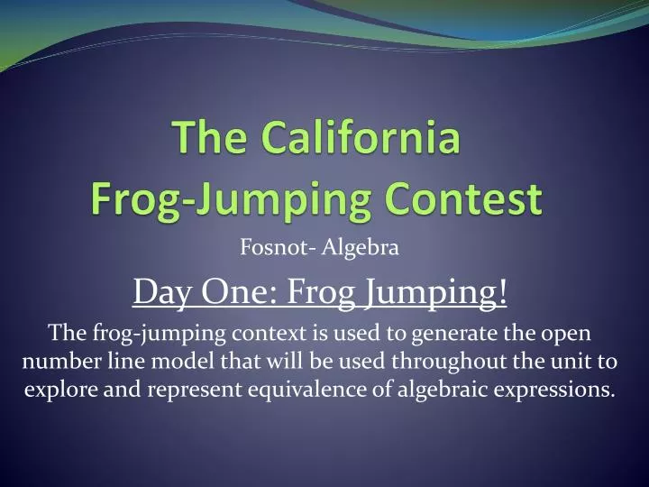 the california frog jumping contest