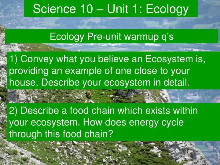 unit 1 diversity in ecosystems