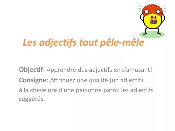 les adjectifs tout p le m le