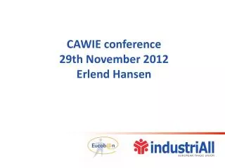 CAWIE conference 29th November 2012 Erlend Hansen