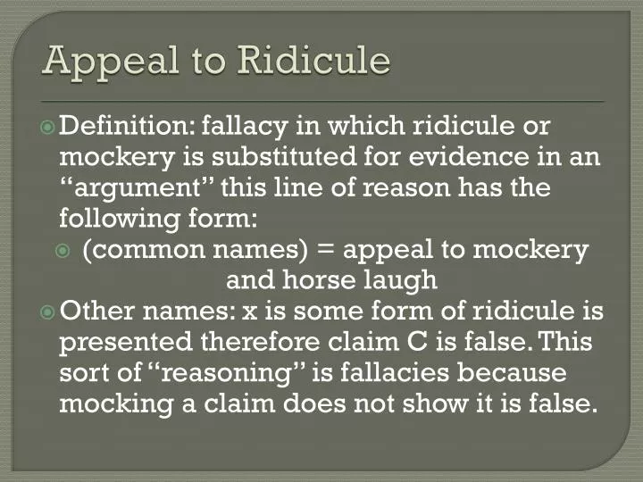 appeal to ridicule