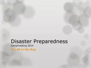 Disaster Preparedness Campmeeting 2014