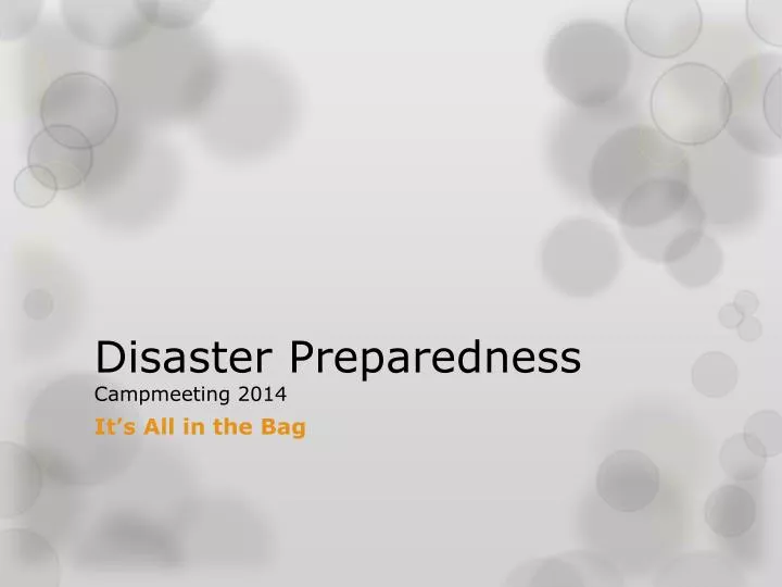 disaster preparedness campmeeting 2014