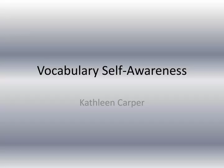 vocabulary self awareness