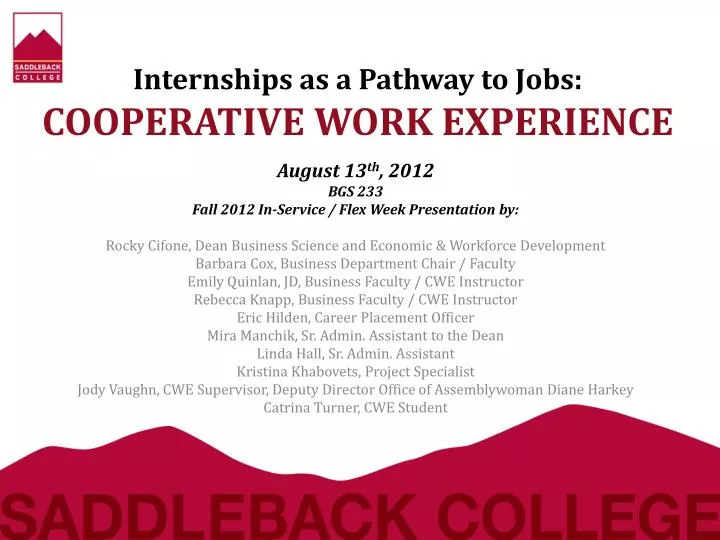 internships as a pathway to jobs cooperative work experience