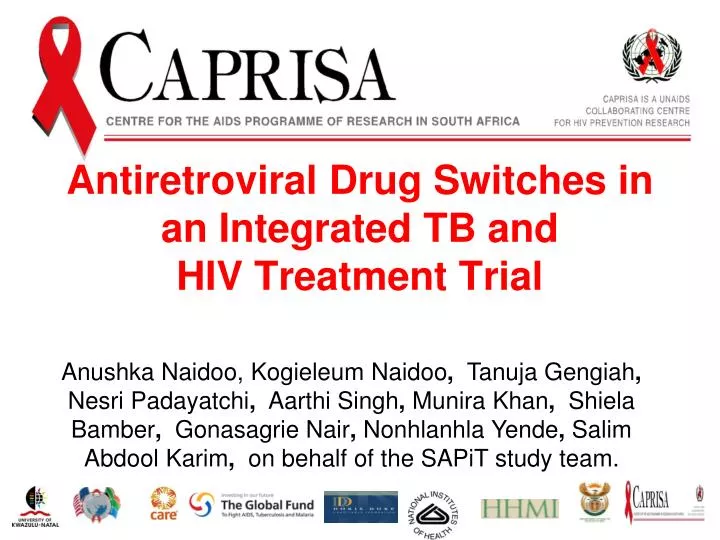 antiretroviral drug switches in an integrated tb and hiv treatment trial