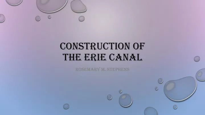 construction of the erie canal