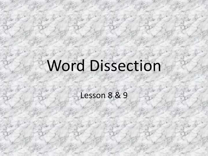 word dissection