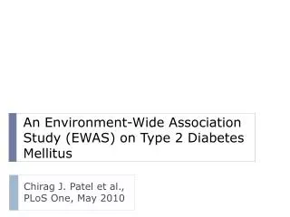 An Environment-Wide Association Study (EWAS) on Type 2 Diabetes Mellitus