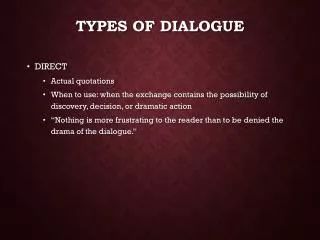 Types of Dialogue