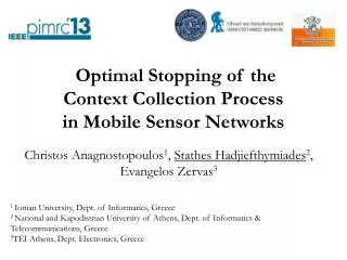 Optimal Stopping of the Context Collection Process in Mobile Sensor Networks
