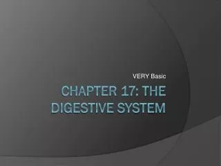 Chapter 17: The Digestive System