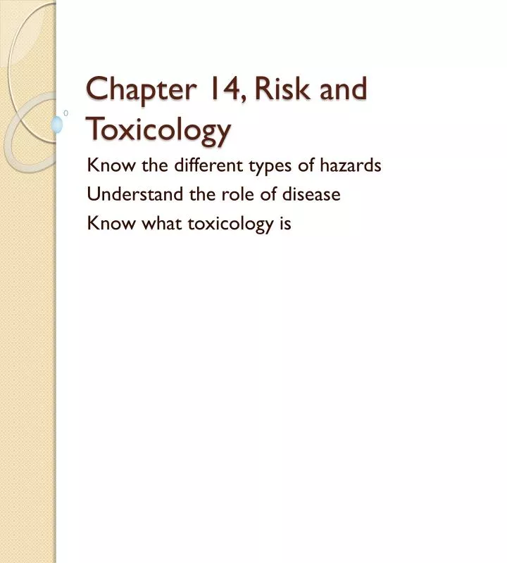 chapter 14 risk and toxicology