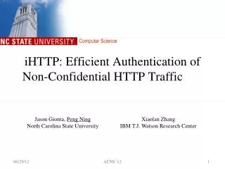 iHTTP: Efficient Authentication of Non-Confidential HTTP Traffic