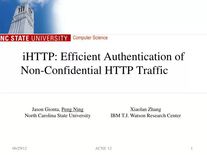 ihttp efficient authentication of non confidential http traffic