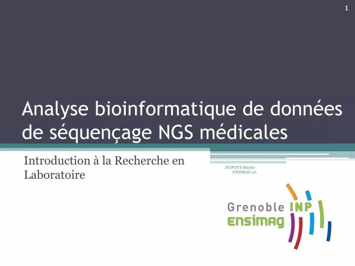 analyse bioinformatique de donn es de s quen age ngs m dicales