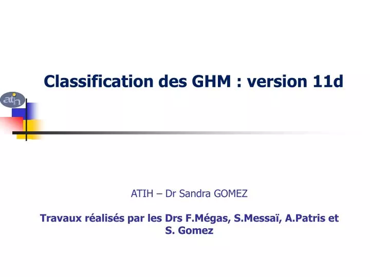 classification des ghm version 11d