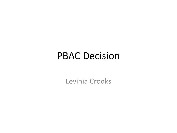pbac decision