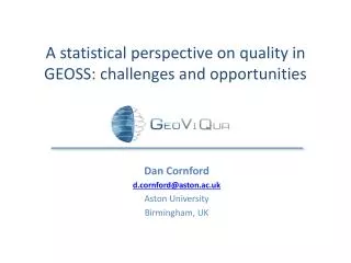 a statistical perspective on quality in geoss challenges and opportunities