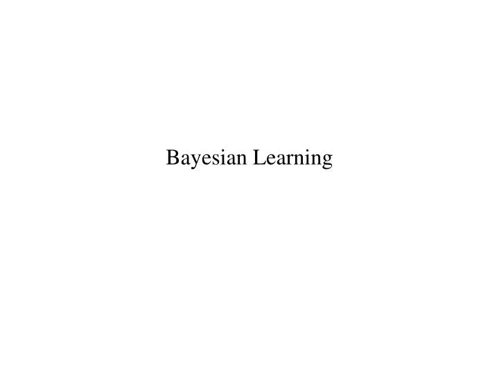 bayesian learning