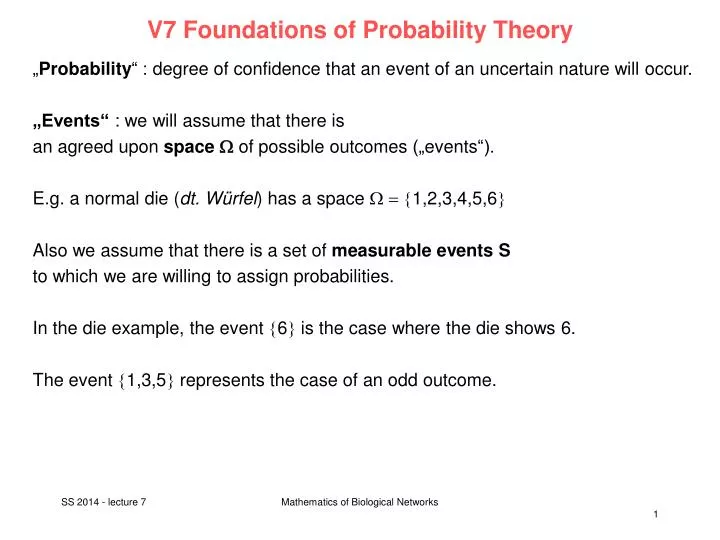 v7 foundations of probability theory