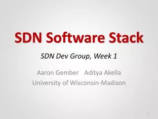 SDN Dev Group, Week 1