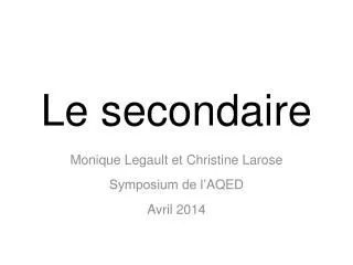 le secondaire